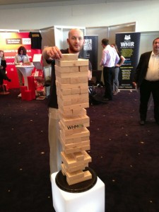 cPanel's giant Jenga game brought huge crowds and a lot of excitement to the booth at WHD.global 2013.