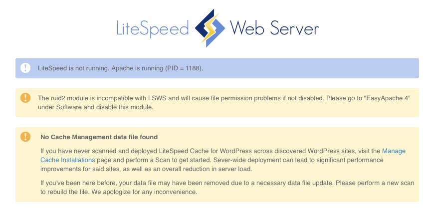 litespeed web server with cpanel