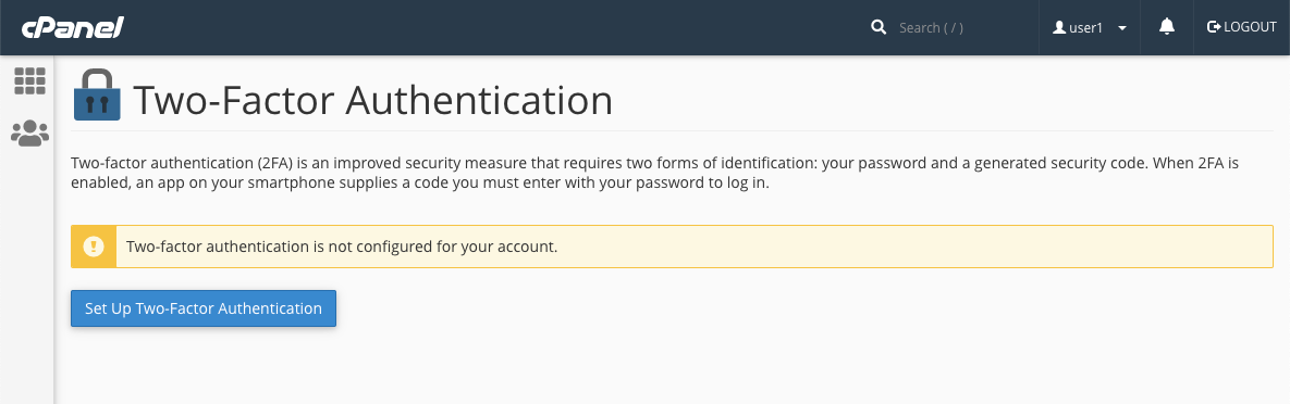 cPanel Set Up Two Factor Authentication