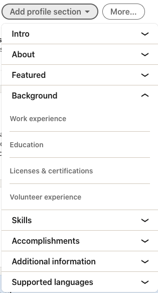 LinkedIn Licenses and Certifications
