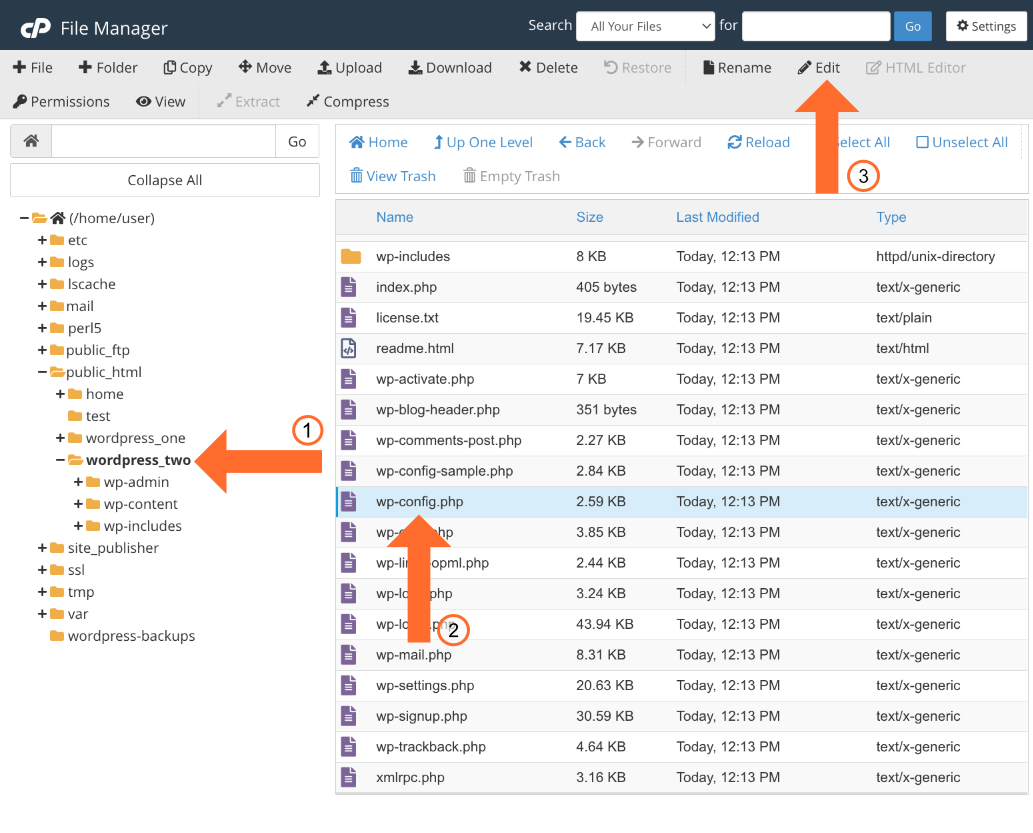 05 cpanel change wordpress database