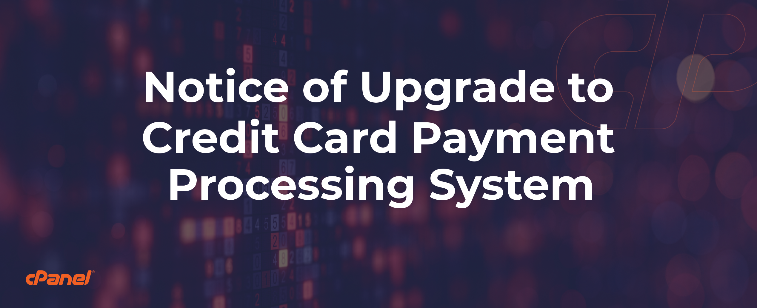 Notice of Upgrade to Credit Card Processing System